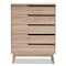 Baxton Studio Fella Mid-Century Modern Two-Tone Oak and Grey Wood 5-Drawer Chest 138-7703 - alternate 7